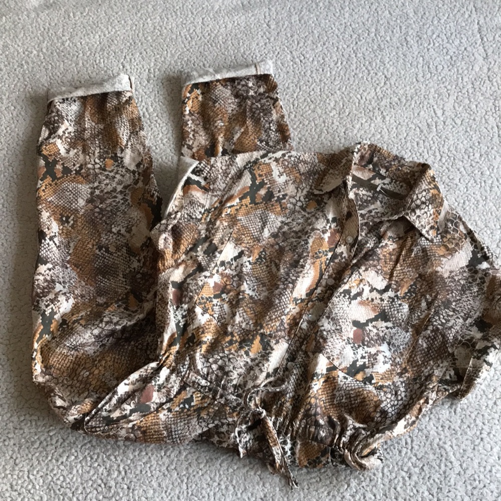 Enza Costa snake print cotton jumpsuit 0 - Picture 2 of 16